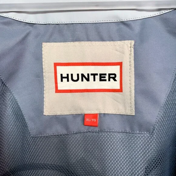 HUNTER Abbey Short Rubberized Rain Jacket w/ Hood XL Silver Grey NWT - Picture 11 of 17